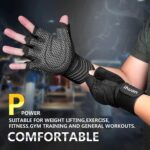 ihuan Ventilated Weight Lifting Gym Workout Gloves with Wrist Wrap Support for Men & Women, Full Palm Protection, for Weightlifting, Training, Fitness, Hanging, Pull ups - Image 3