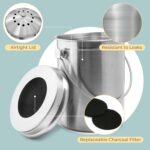 EPICA Countertop Compost Bin Kitchen | 1.3 Gallon | Odorless Composting Bin with Carbon Filters | Indoor Compost Bin with Lid | Stainless Steel Kitchen Composter for Food Scraps & Waste Recycling - Image 3