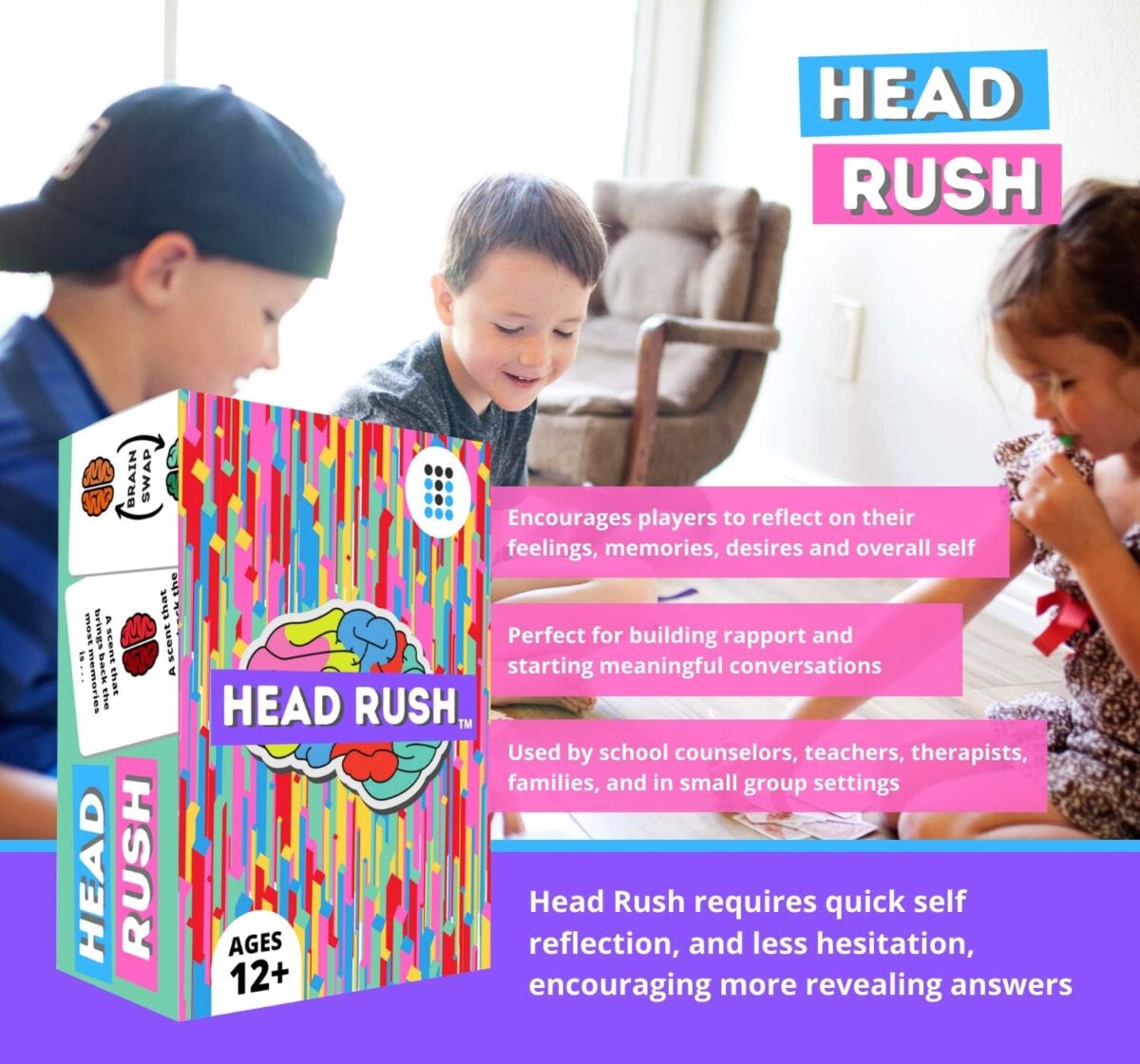 Head Rush - Social Skills Games and Therapy Games, A Game That Develops Mindfulness, Self Awareness, and Communication - Image 2