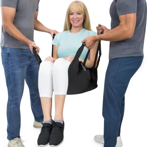 Vive Transfer Sling for Elderly & Disabled - Patient Transfer Lift Assist Device for Wheelchair - Transfer Board Alternative for Stairs, Chairs & Cars - Portable Stair Lift for Seniors & Adults