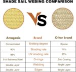 Amagenix Sun Shade Sail 16'X20' Curved Edge Outdoor Shade Canopy Light Grey Breathable 95% UV Block Shade Cloth for Patio Garden Backyard (We Make Custom Size) - Image 8