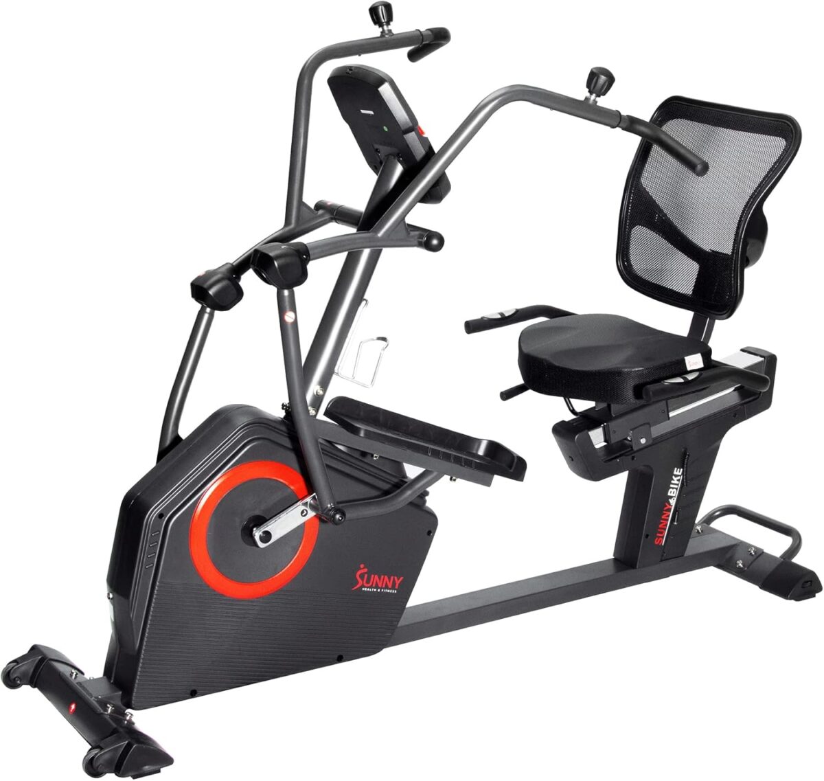 Sunny Health & Fitness Elite Recumbent Cross Trainer & Elliptical Machine with Arm Exercisers for Home Arm/Leg Training, Easy Adjust Seat & Mesh Backrest, Free SunnyFit App Bluetooth Connectivity - Image 8