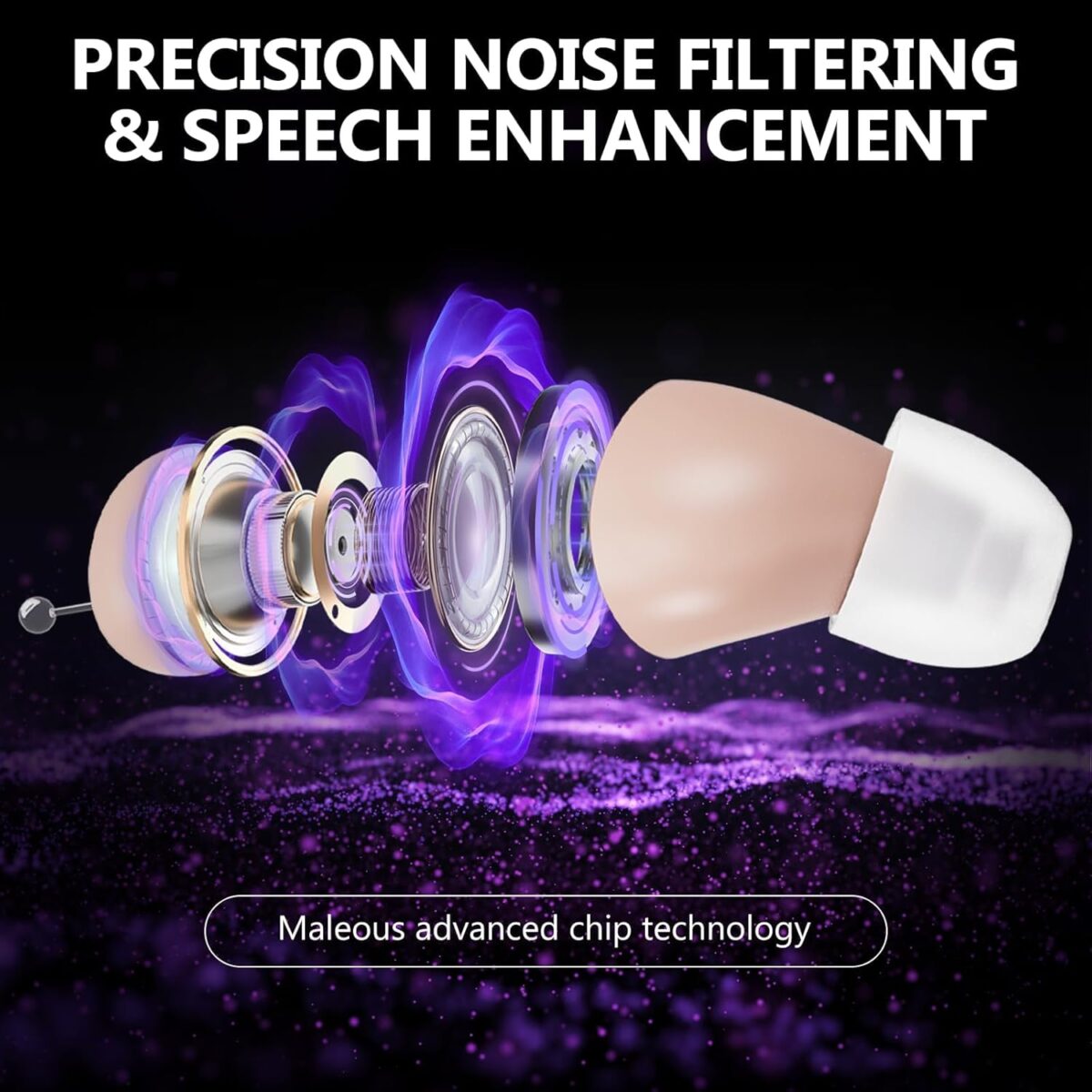 Hearing Aids for Seniors, Mini Rechargeable and Long-Lasting Invisable IN-THE-EAR Hearing Aids with Noise Cancelling, Customizable Listening Experience and Easy Control - Image 2