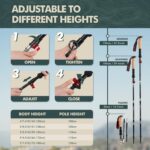 GPTCAMP Nordic Walking Stick, TPZ-1, 2pc Folding Collapsible Hiking Poles with Metal Quick Lock, Cork Handle, Lightweight 7075 Aluminum Trekking Poles for Seniors Women Men Hiking Gear - Image 3