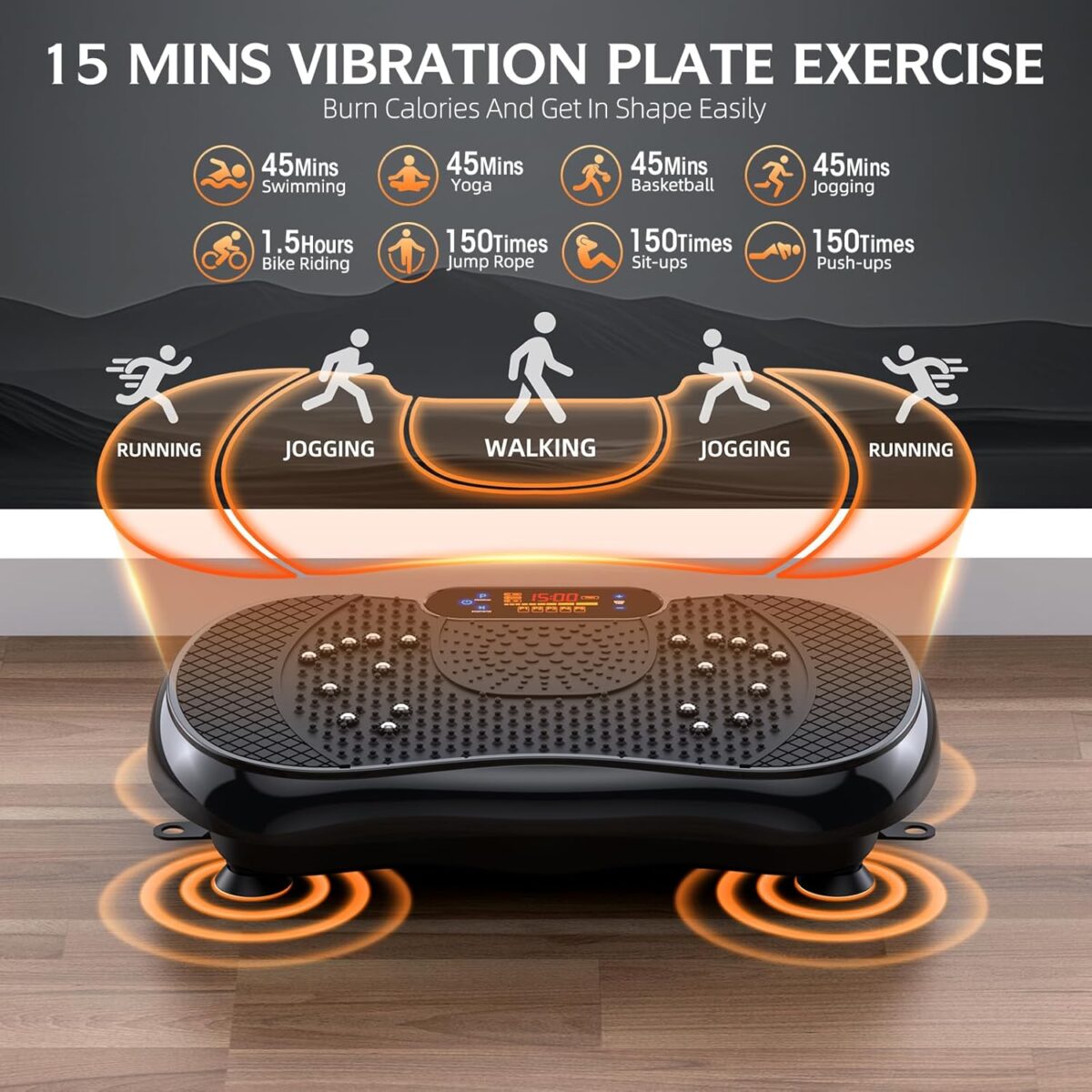 Vibration Plate Exercise Machine, PBYRD Lymphatic Drainage Machine for Weight Loss, Full Body Workout Vibrate Fitness Platform, Helps Toning Shaping Wellness Home Gyms Workout - Max User Weight 330lbs - Image 4