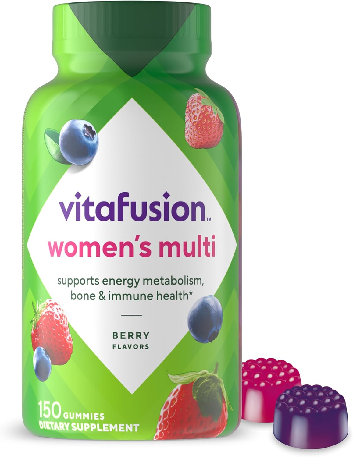 718PMCit1JL._AC_SL1500_.jpg Vitafusion Womens Multivitamin Gummies, Berry Flavored Daily Vitamins for Women With Vitamins A,C,D,E,B-6 and B-12, America’s Number 1 Gummy Vitamin Brand, 75 Days Supply, 150 Count (Package May Vary) - Image 1
