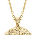 PAVOI 14K Gold Plated Engraved Coin Pendant Necklaces for Women | Byzantine Coin Pendants | Bohemian Necklace