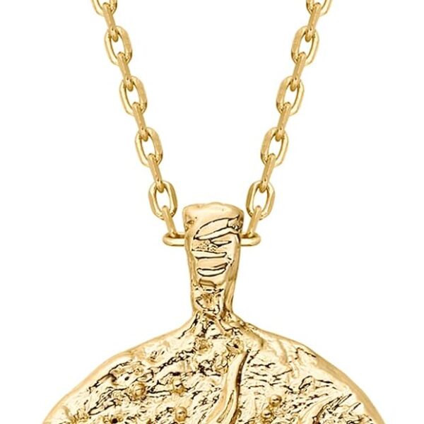 PAVOI 14K Gold Plated Engraved Coin Pendant Necklaces for Women | Byzantine Coin Pendants | Bohemian Necklace