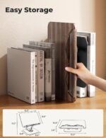 Tounee Book Stand for Reading, Adjustable Book Holder with 360° Swivel Base, Foldable Cookbook Stand Recipe Book Holder with Elastic Page Clips for Music Scores, Recipe, Tablet, Laptop-Gray - Image 6