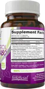 PURELY beneficial RESVERATROL1450-90day Supply, 1450mg per Serving of Potent Antioxidants & Trans-Resveratrol, Promotes Anti-Aging, Cardiovascular Support, Maximum Benefits (1bottle) - Image 2
