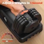 Adjustable Dumbbells Set, Adjustable Weights15/25/35/45/55lbs,Adjustable Dumbbell Pair 110LBS Exercise Fitness Fast Adjust Hex Weight for Full Body Workout Fitness Adjustable dumbbell set 2 - Image 3