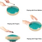 Steel Tongue Drum - 13 Inches 15 Notes Tongue Drum - Hand Pan Drum with Music Book, Handpan Drum Mallets and Carry Bag, D Major (Malachite Green) - Image 4