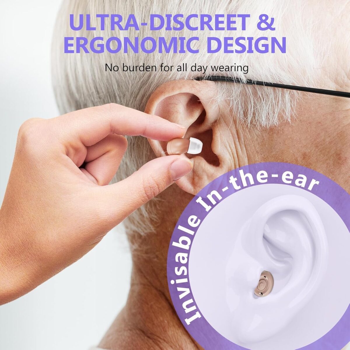 Hearing Aids for Seniors, Mini Rechargeable and Long-Lasting Invisable IN-THE-EAR Hearing Aids with Noise Cancelling, Customizable Listening Experience and Easy Control - Image 3