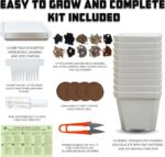 Herb Grow Kit, 10 Herb Seeds DIY Garden Starter Kit, Complete Potted Plant Growing Set Including White Pots, Markers, Nutritional Soil, Watering, Clipper for Kitchen Herb - Image 2