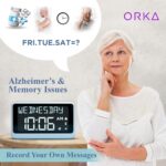 ORKA Talking Clock. Voice Recordable Ex Large Medication Pill Reminder. Talking Alarm Clock for Dementia, Hearing, Visually impaired Seniors-Digital Day Clock with Multiple Customized Alarms White - Image 4