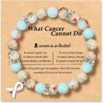 Cancer Care Gifts for women,Natural Stone Healing Crystal Bracelets Encouragement Gifts for Women Man Girls Best Friend Sister