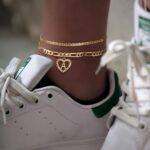 YANODA Initial Ankle Bracelets for Women 14K Gold Plated Layered Figaro Chain Letter Initial Anklets Handmade Layered Heart Ankle Bracelets Personalized Jewelry for Women - Image 3