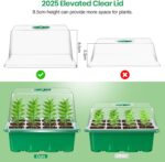 Bonviee 5 Packs Seed Starter Tray with Plant Light, Elevated Seedling Starter Trays Kits with Adjustable Humidity Domes and Clear Cell Tray, 12 Full Spectrum led lamp Beads for Plants Indoor-Green - Image 4