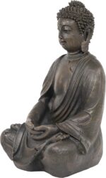 Alpine Corporation 15" Tall Indoor/Outdoor Meditating Buddha Statuary Décor - Image 9