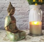 7.5" Gold Buddha Statue for Home Decor - Serene Meditation Decor, Zen-Inspired Buddha Sculpture with Blessing Services Included - Image 5