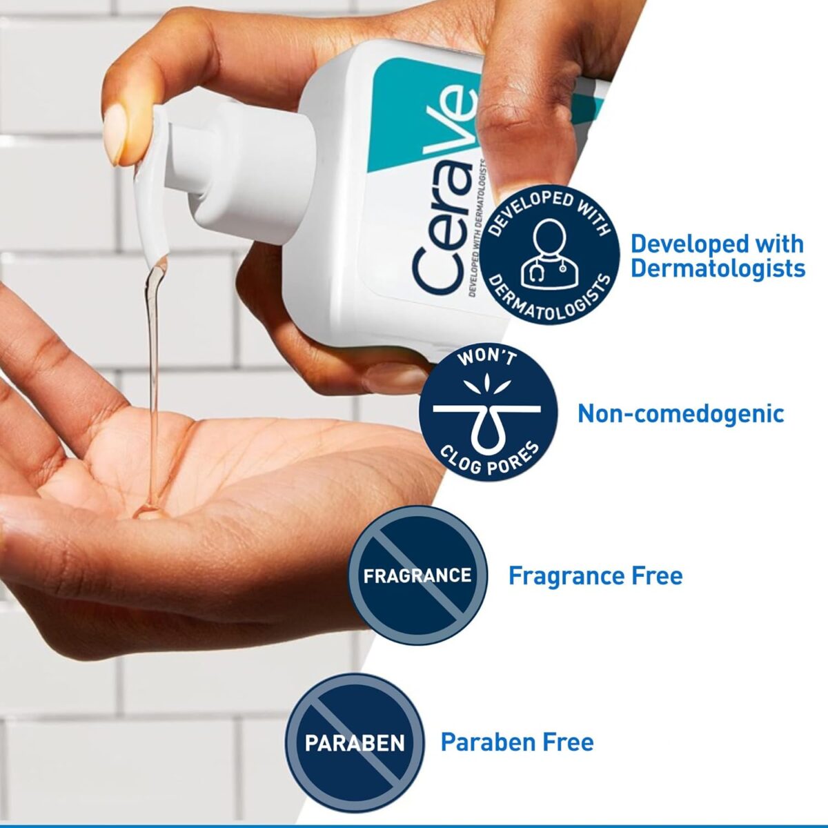 CeraVe Acne Treatment Face Wash, Salicylic Acid Cleanser with Purifying Clay, Niacinamide, and Ceramides, Pore Control and Blackhead Remover, 8 Ounce - Image 2