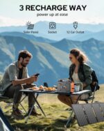 Solar Powered Generator 200W Peak/100W Rated, Portable Solar Generator Power Station with Solar Panels 40W Included, 146Wh Solar Power Bank with AC Outlet 110V for Home Use Camping Outdoor Adventure - Image 4