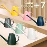 Watering Can for Indoor Outdoor Plants, Modern Small Watering Cans with Removable Nozzle, Long Spout Watering Can for Indoor Bonsai Plants Garden Flowers 1/2 Gallon 1.8L 60OZ (Dark Green) - Image 7