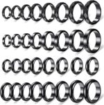 32 Pieces Genuine Hematite Rings Set Negative Energy Ring Non Magnetic Hematite Stone Jewelry 6t Curved Surface 6 Plane 6t Faceted Size 6-13 Cute Cool Jewelry