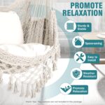 Chihee Hammock Chair Super Large Hanging Chair Soft-Spun Cotton Rope Weaving Chair, Collapsible Strong Metal Spreader Bar Wide Seat Lace Stretch Swing Chair Indoor Outdoor Garden Yard Theme Decoration - Image 2
