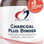 Designs for Health Charcoal Plus Binder - Zeolite Detox Process with Activated Charcoal, Organic Chlorella - Toxin Binder for Full Body, GI & Gut Detox Support (60 Softgels)