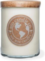 Eco Candle Co. Recycled Candle, Clean Sheet Day, 18 oz. Double Wick - Scents of Clean Linens - 100% Soy Wax, No Lead, Kraft Paper Label & Lid, Hand Poured, Phthalate Free, Midwest Grown Soybeans