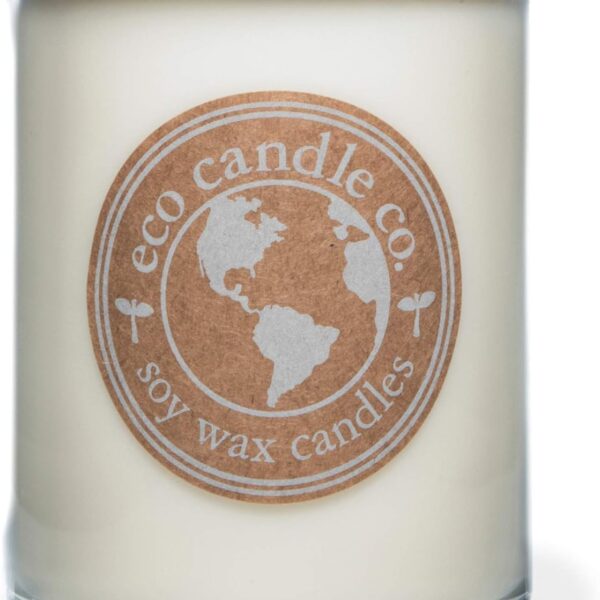 Eco Candle Co. Recycled Candle, Clean Sheet Day, 18 oz. Double Wick - Scents of Clean Linens - 100% Soy Wax, No Lead, Kraft Paper Label & Lid, Hand Poured, Phthalate Free, Midwest Grown Soybeans