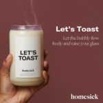 Homesick Scented Candles for Home (Let's Toast) - 13.75 oz Long-Lasting Soy Wax Blend Jar Candle Gifts for Women & Men for All Occasions, 60-80 Hours Burn Time - Notes of Mandarin & Grapefruit - Image 2