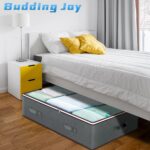 Budding Joy 90L Under Bed Storage Containers, Closet Organizers and Storage Bins, Foldable Underbed Storage Bags for Blankets, Towels, Comforter, Sweaters, Pillows, Linen Sheets, Wrapping Paper，Grey - Image 4