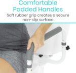 Vive Toilet Safety Rail - Adjustable Grab Bar - Compact Support Frame with Handrail for Bathroom Toilet Seat - Easy Installation for Handicap Senior Bariatrics, Elderly Balance - Padded Hand Armrest - Image 8