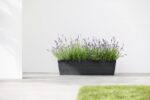 Ecopots Bruges Durable Modern Rectangular Indoor/Outdoor Recycled-Based Composite Flower Pot Planter, Dark Grey, 17.75" - Image 2