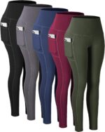 CHRLEISURE Leggings with Pockets for Women, High Waisted Tummy Control Workout Yoga Pants