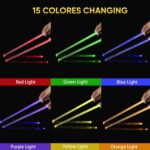 Light Up Drum Sticks Rechargeable 15 Color Changing Led Personalized Drumsticks for Adults Kids Drummer Gifts Drum Accessories - Image 2