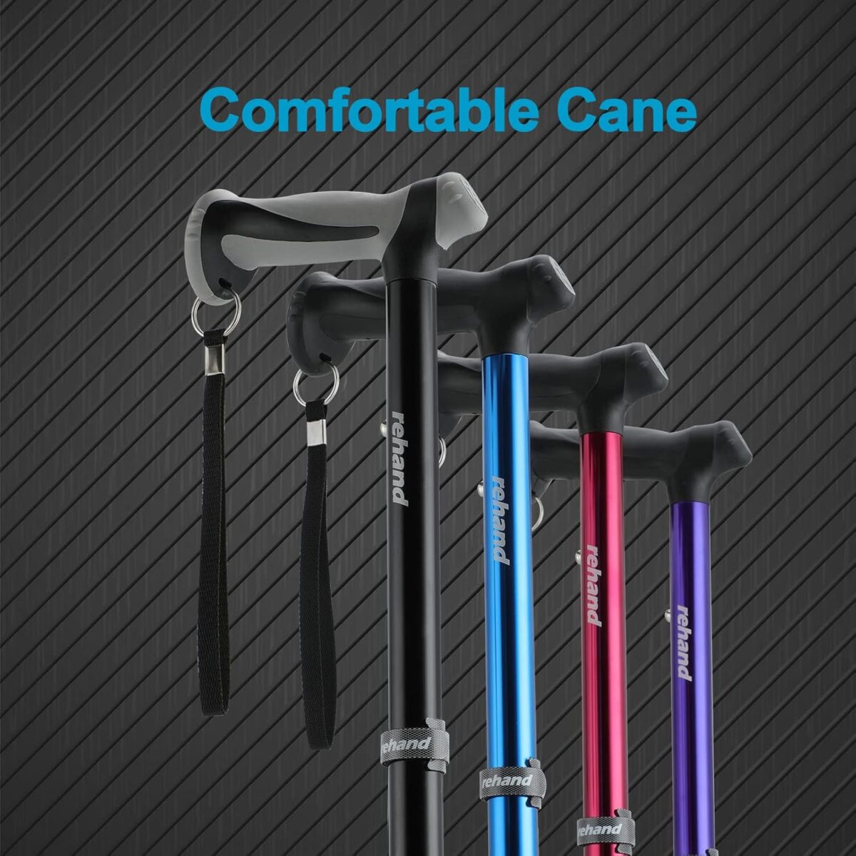 REHAND Walking Cane - Foldable, Adjustable, Collapsible Walking Canes for Men & Women, Heavy Duty All Terrain Tip, with Travel Bag | Walking Sticks for Seniors & Adults - Image 8
