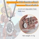 PROSTEEL Stainless Steel Saint Christopher Necklace for Men, 22"-24" Adjustable, Black/18K Gold Plated, Patron Saint of Travellers, Come with Box - Image 5