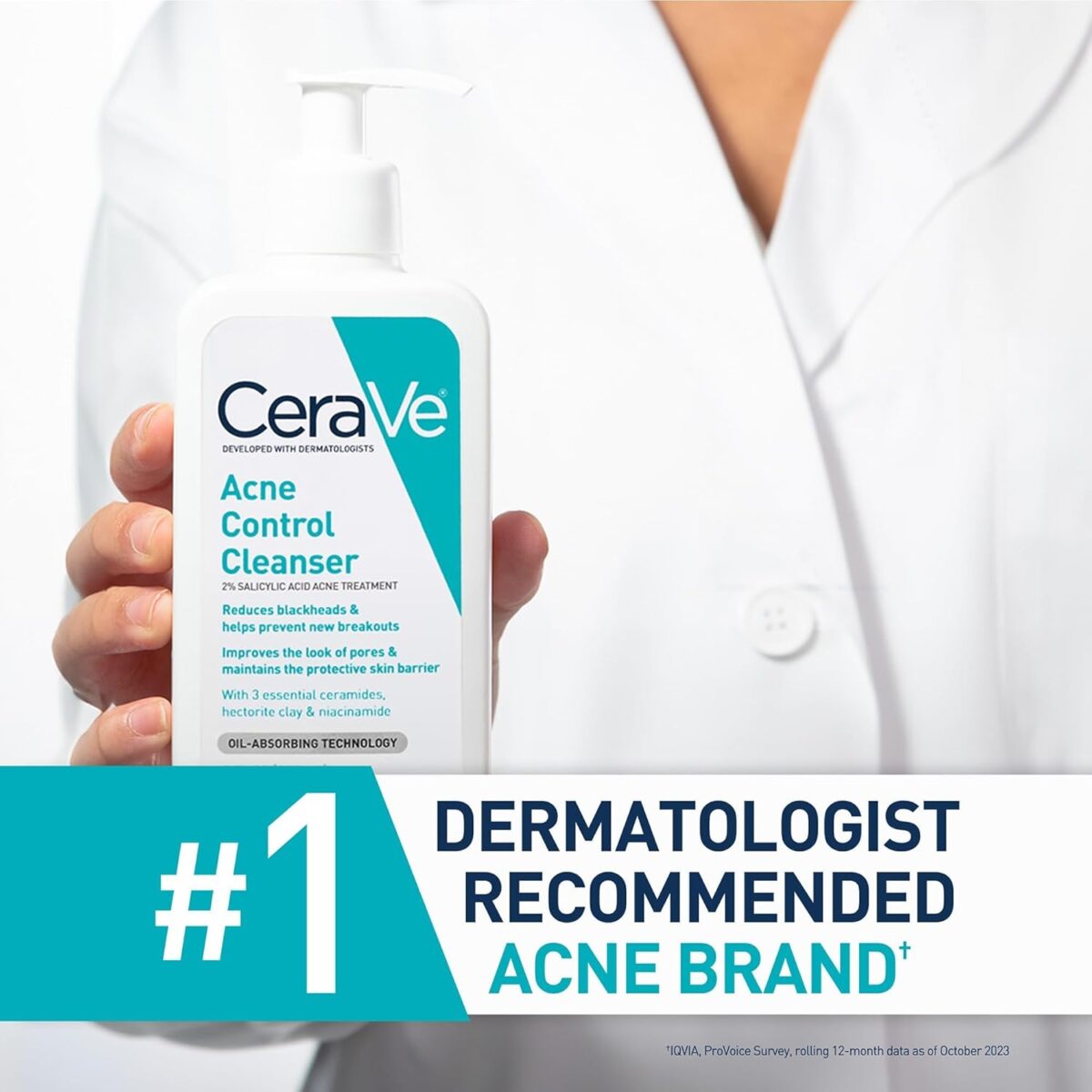 CeraVe Acne Treatment Face Wash, Salicylic Acid Cleanser with Purifying Clay, Niacinamide, and Ceramides, Pore Control and Blackhead Remover, 8 Ounce - Image 5