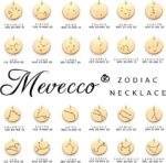 MEVECCO Gold Necklace Coin Disc Zodiac 12 Constellation Star Connected Engraved Horoscope Sign Astrology Pendant 18K Gold Plated Chain Dainty Personalized Simple Jewelry - Image 6