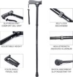 FSA/HSA Eligible, Vaunn Medical Easy Grip Height Adjustable Folding Cane/Walking Stick with Strap/Pouch- Compact, Portable, and Safe Walking Assistant- Non-Slip Grip Handle- Men, Women, Elderly - Image 5
