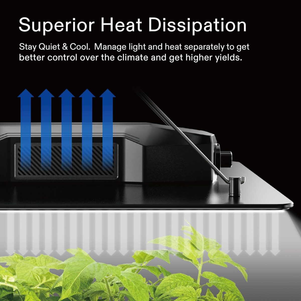 VIVOSUN Grow Tent Complete System, 2 x 2 ft. Grow Tent Kit Complete with VS1000 Led Grow Light, 4 Inch 190CFM Inline Fan, Carbon Filter and 8ft Ducting Combo, 24" x 24" x 48" - Image 3