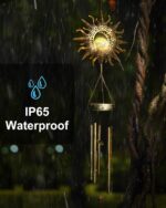 Solar Wind Chimes, Sun Wind Chime Outdoor Clearance w/Glowing Crackle Glass LED Unique Wind Bells for Outside Waterproof Chimes, Gifts for Her/Him (42" Long Metal Chimes)… - Image 5