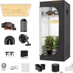 Spider Farmer Grow Tent Kit 2x2x5ft Complete System, SF1000D Samsung Diodes Full Spectrum LED Grow Light 24"X24"X55" Indoor 1680D Mylar Tent with 4" Ventilation System & 6'' Clip Fan