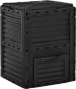 Outsunny Garden Compost Bin 80 Gallon Outdoor Large Capacity Composter Fast Create Fertile Soil Aerating Box, Easy Assembly, Black