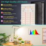 LBW Grow Lights for Indoor Plants Full Spectrum, 214 LEDs Plant Lights for Indoor Growing, Desk Plant Grow Lights Indoor with Timer 4/8/12H, 6 Dimmable Levels, Plant Lamp Height Adjustable 10"-26" - Image 3