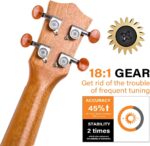 Kmise Soprano Ukulele Professional Mahogany Instrument 21 Inch Hawaiian Ukalalee for Beginner With Ukelele Starter Kit ( Free Online Lesson Bag Tuner Strap Replacement Strings Instruction Booklet ) - Image 2