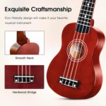 ADM Ukulele for Beginners Hawaiian Wood Ukelele Kit for Kids Adult Student Starter Professional Ukalelee Pack Bundle with Free Lessons Gig Bag Strap Nylon String Tuner (Brown, 21 Inch) - Image 4